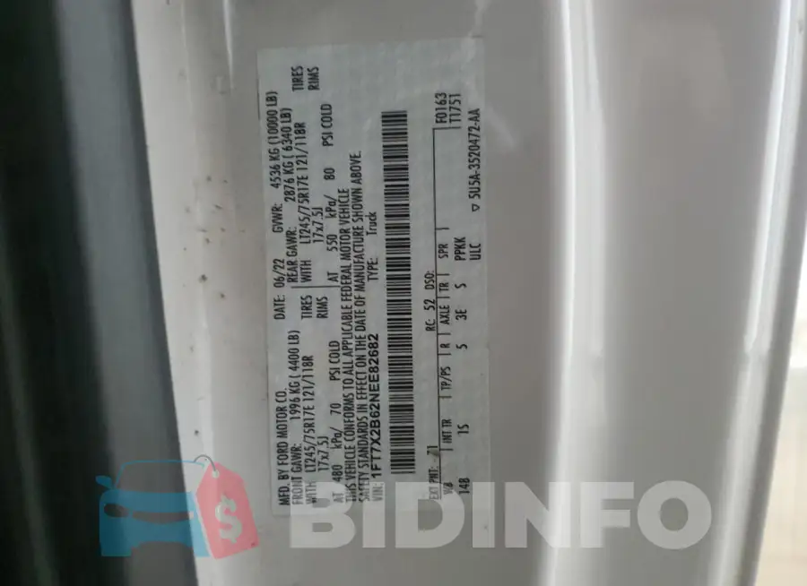 1FT7X2B62NEE82682 Photo# 13