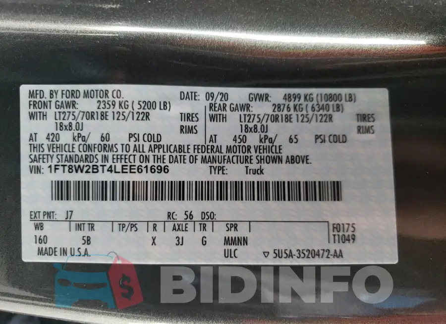 1FT8W2BT4LEE61696 Photo# 13