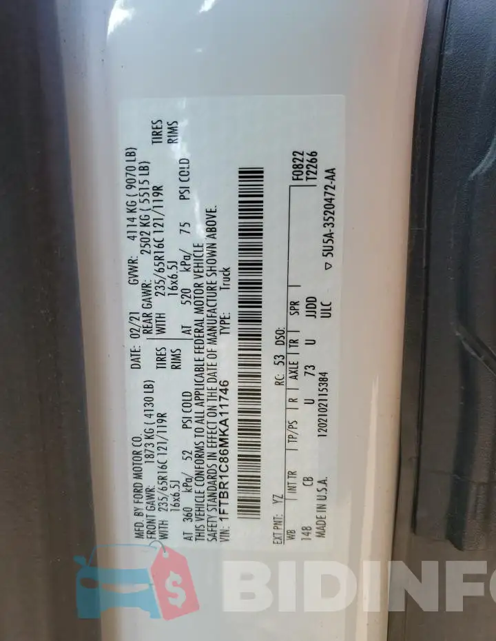 1FTBR1C86MKA11746 Photo# 14