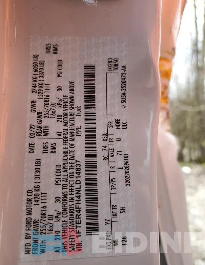 1FTER4FH4NLD14837 Photo# 13