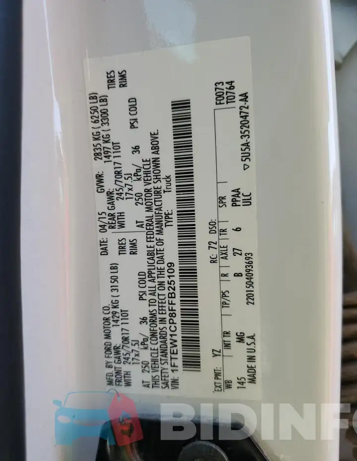 1FTEW1CP8FFB25109 Photo# 12
