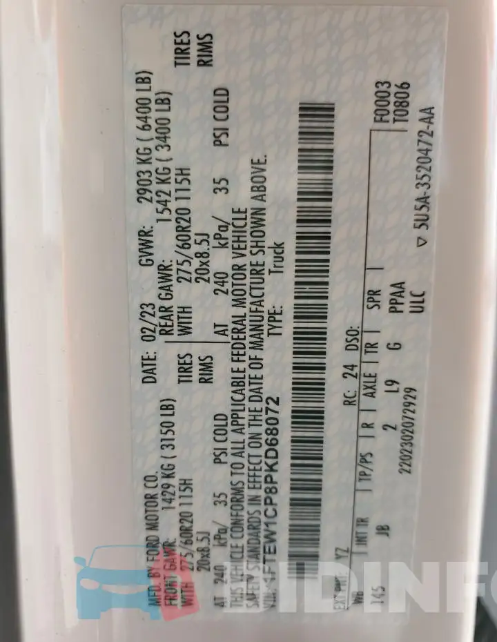 1FTEW1CP8PKD68072 Photo# 13