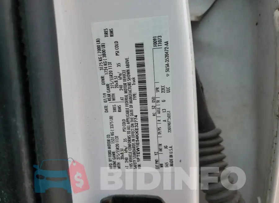 1FTEW1E54KKE32774 Photo# 12