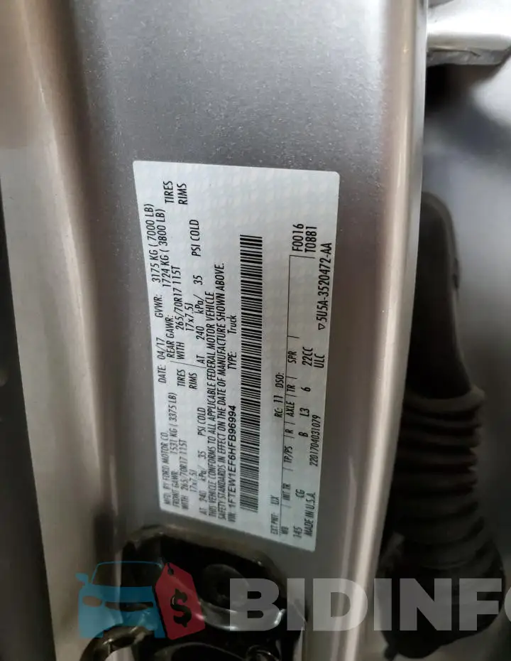 1FTEW1EF6HFB96994 Photo# 12