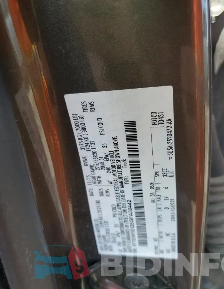 1FTEW1EG5GFA30442 Photo# 12