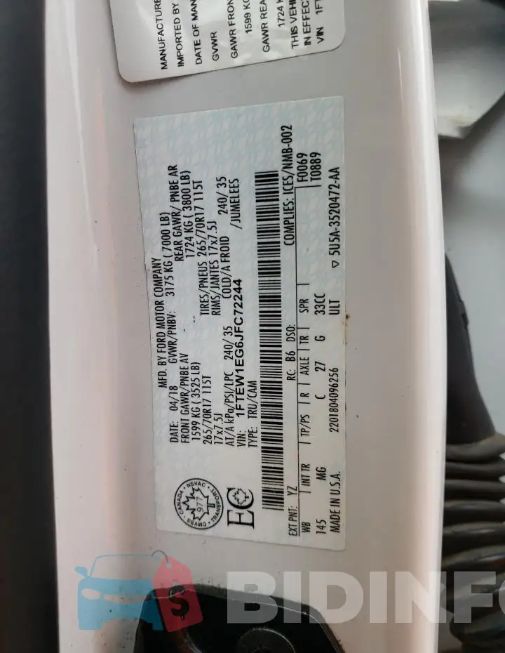 1FTEW1EG6JFC72244 Photo# 13