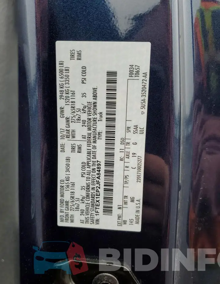 1FTEX1EP2JFA84897 Photo# 12