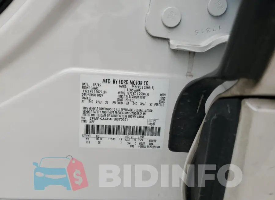 2FMPK3AP4FBB70371 Photo# 13