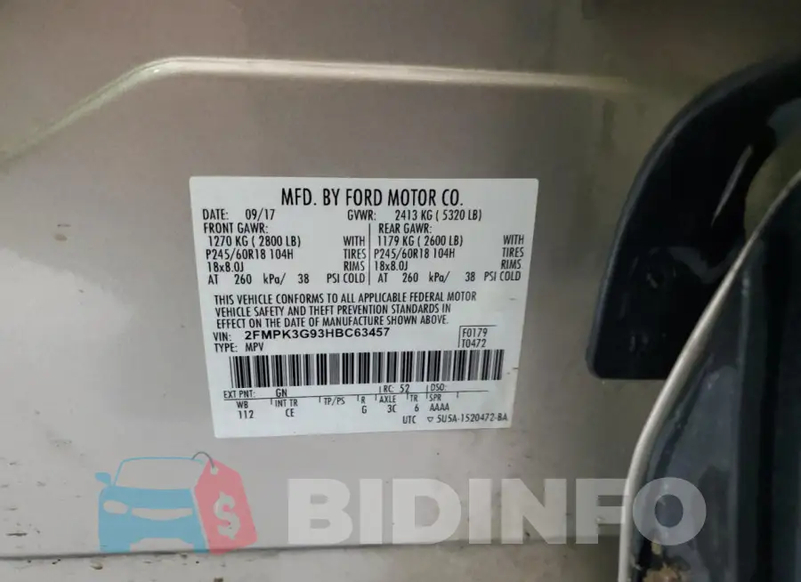 2FMPK3G93HBC63457 Photo# 14