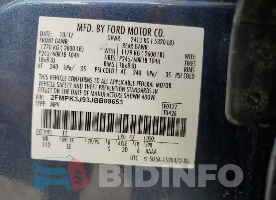2FMPK3J93JBB09653 Photo# 13