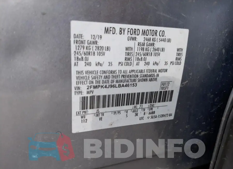 2FMPK4J96LBA46153 Photo# 12