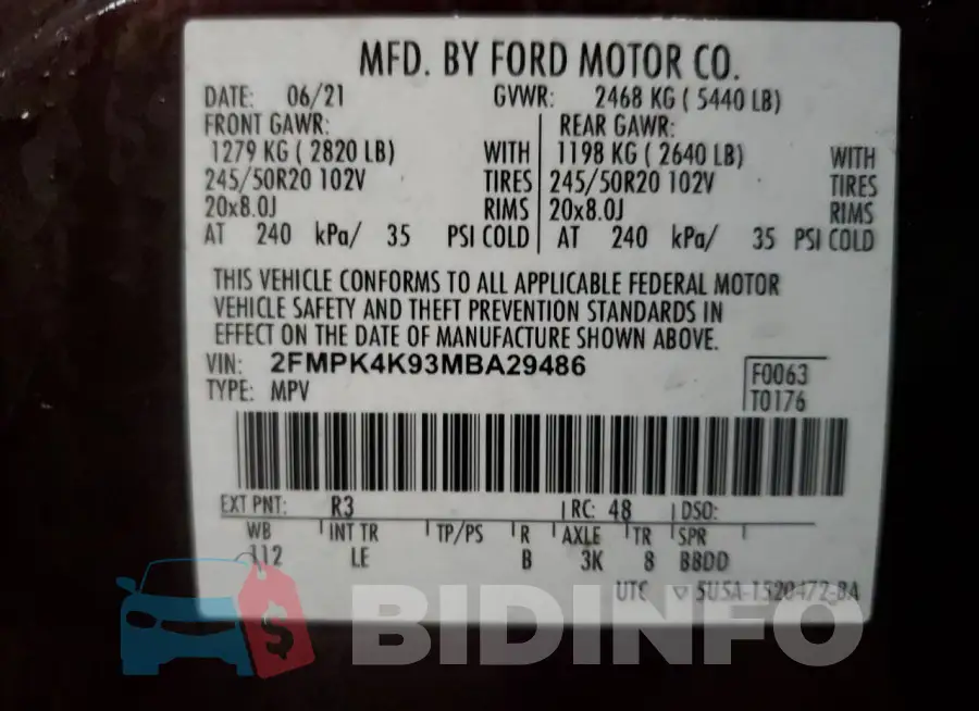 2FMPK4K93MBA29486 Photo# 13