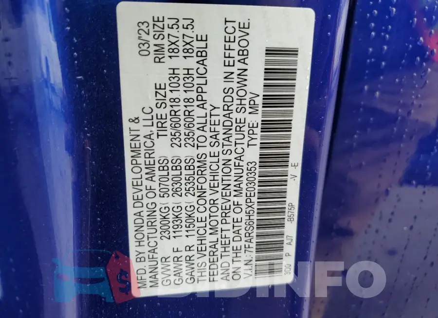 7FARS6H5XPE030353 Photo# 14