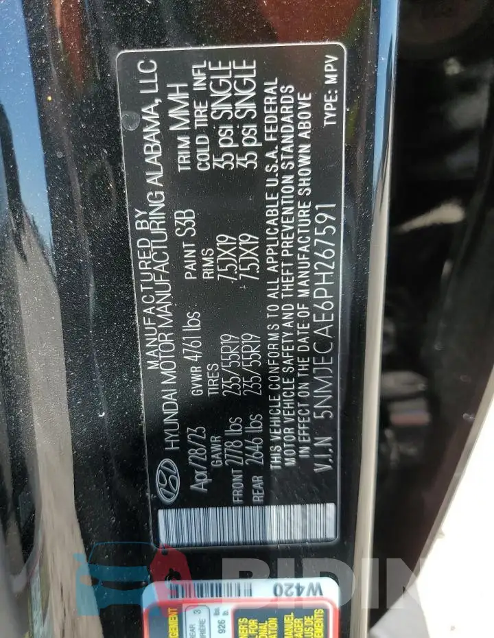 5NMJECAE6PH267591 Photo# 13