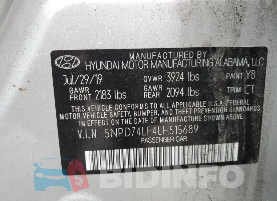 5NPD74LF4LH515689 Photo# 12
