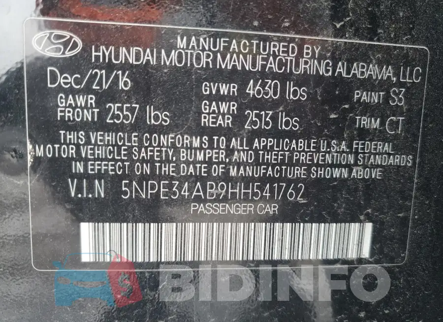 5NPE34AB9HH541762 Photo# 12