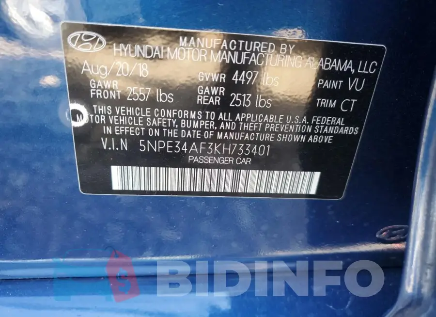 5NPE34AF3KH733401 Photo# 13