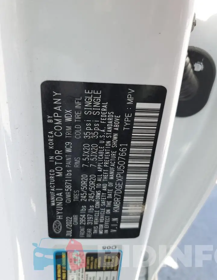 KM8R7DGEXPU507661 Photo# 14