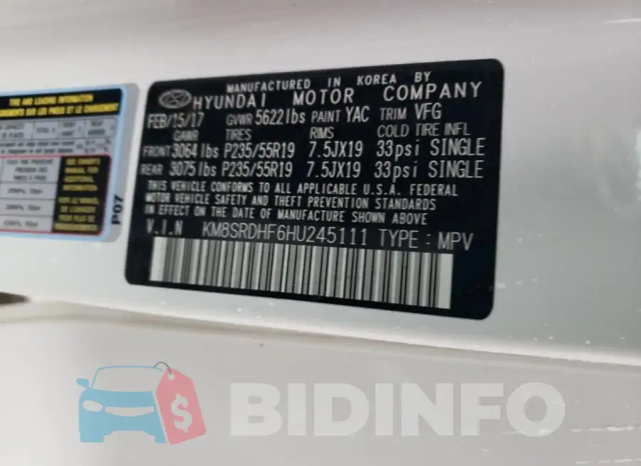 KM8SRDHF6HU245111 Photo# 13
