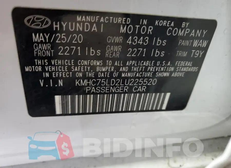 KMHC75LD2LU225520 Photo# 13