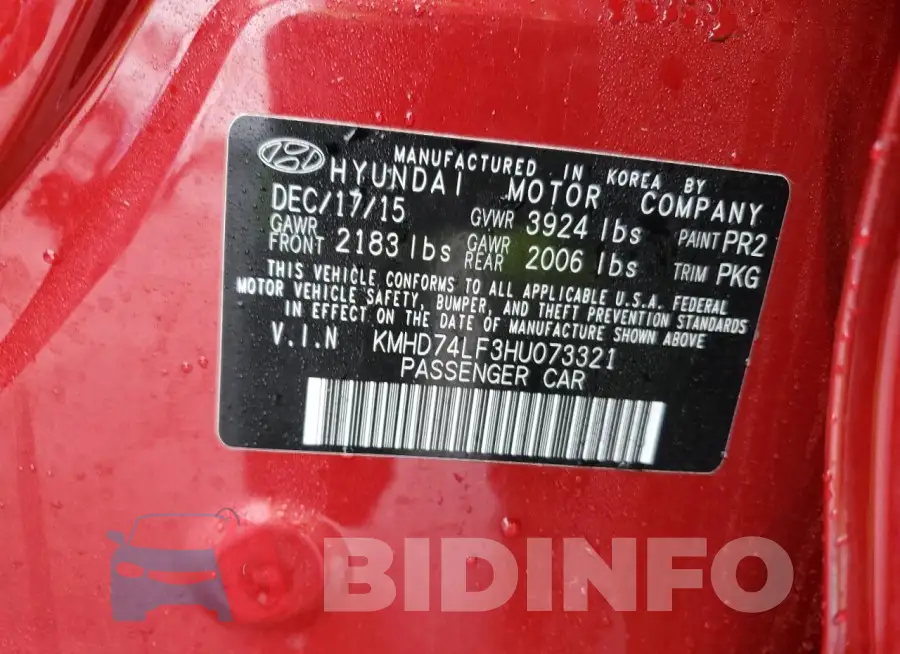 KMHD74LF3HU073321 Photo# 12