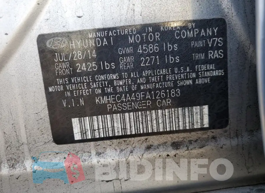 KMHEC4A49FA126183 Photo# 12