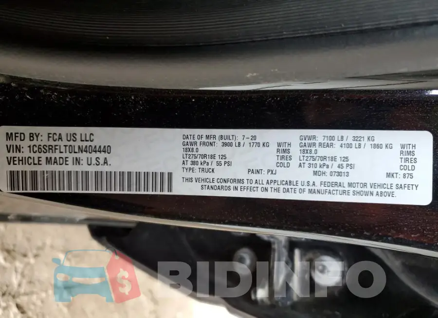 1C6SRFLT0LN404440 Photo# 12