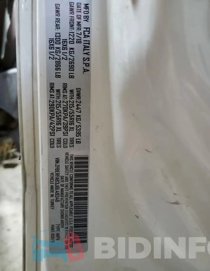 ZFBERFAB3J6L49346 Photo# 12