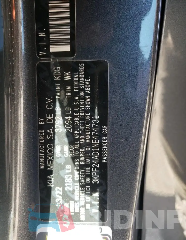 3KPF24AD1NE474731 Photo# 12