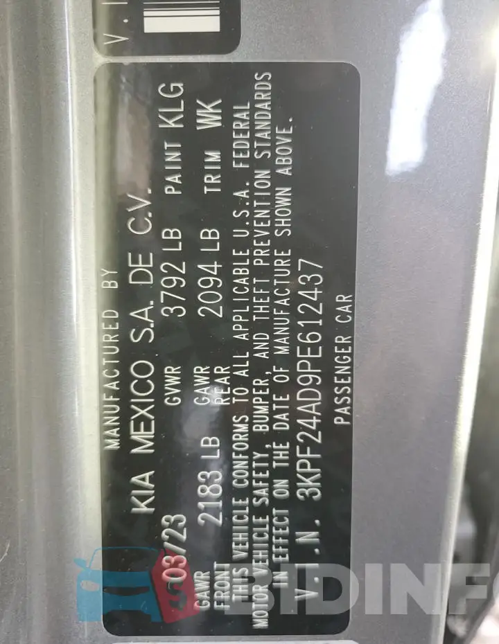 3KPF24AD9PE612437 Photo# 12