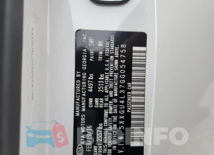 5XXGU4L37GG054758 Photo# 12