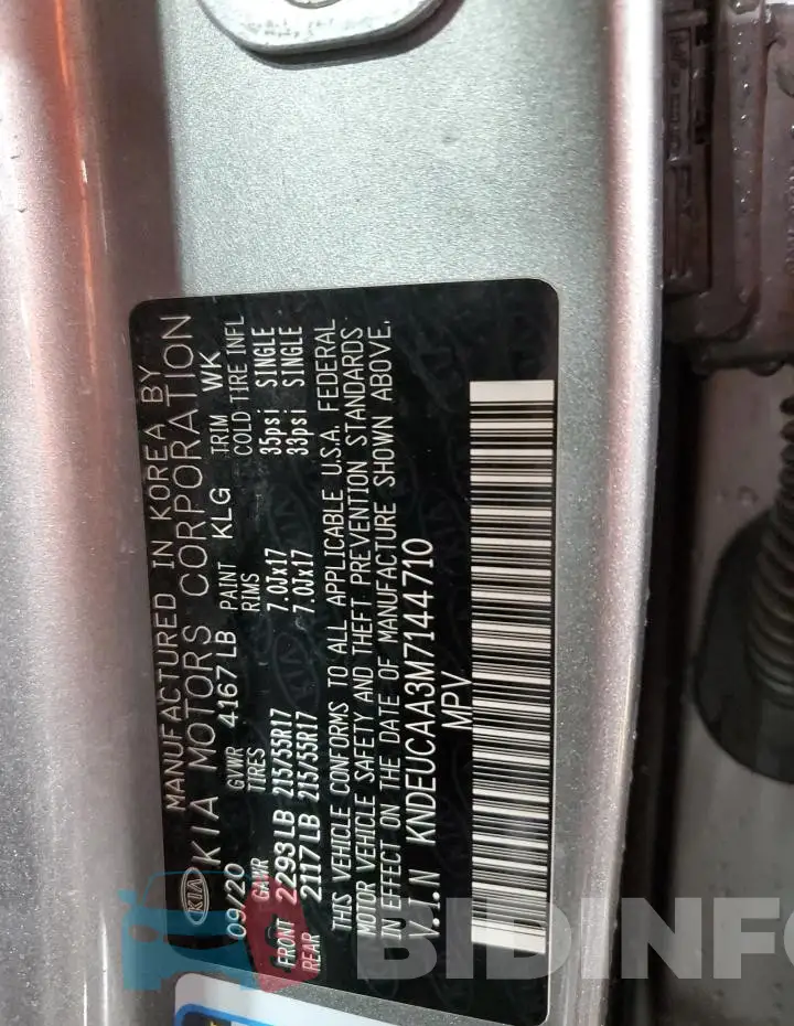 KNDEUCAA3M7144710 Photo# 13