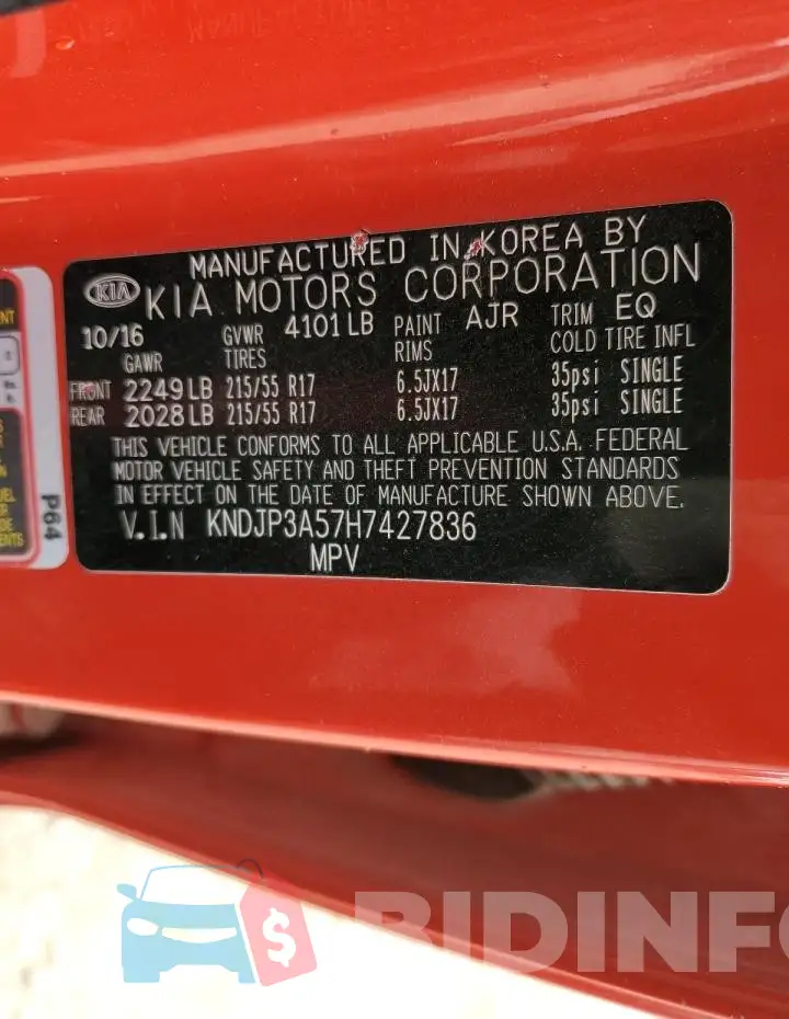 KNDJP3A57H7427836 Photo# 12