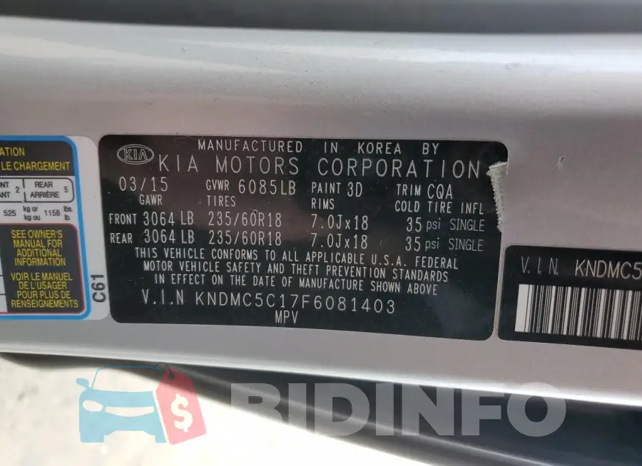 KNDMC5C17F6081403 Photo# 14