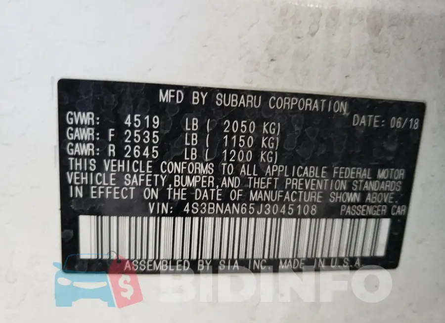 4S3BNAN65J3045108 Photo# 13