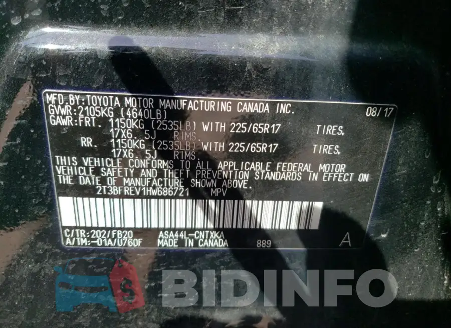2T3BFREV1HW686721 Photo# 13