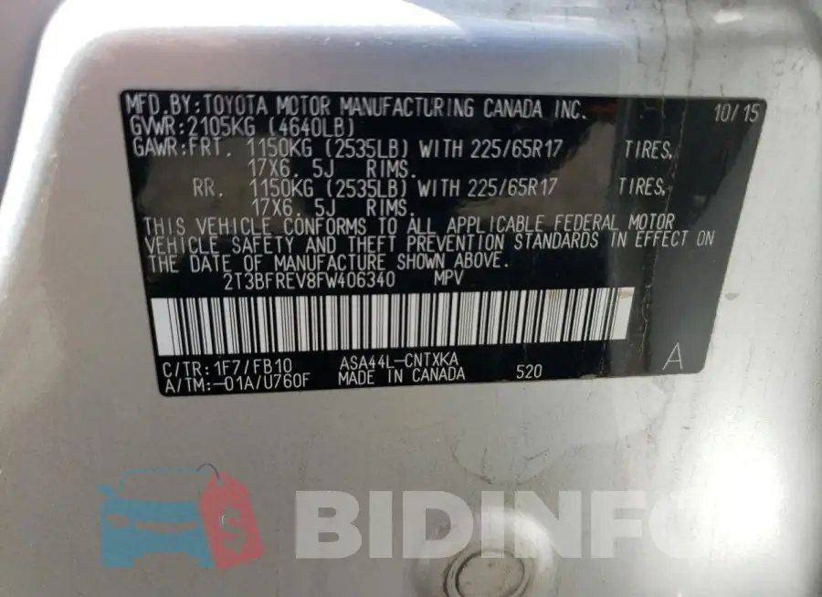 2T3BFREV8FW406340 Photo# 13
