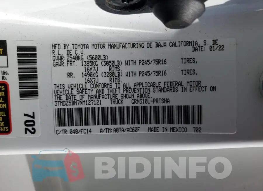 3TMDZ5BN7NM127121 Photo# 13