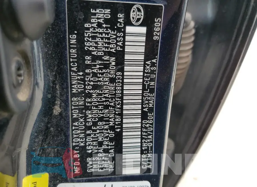 4T1BF1FK5FU880339 Photo# 12