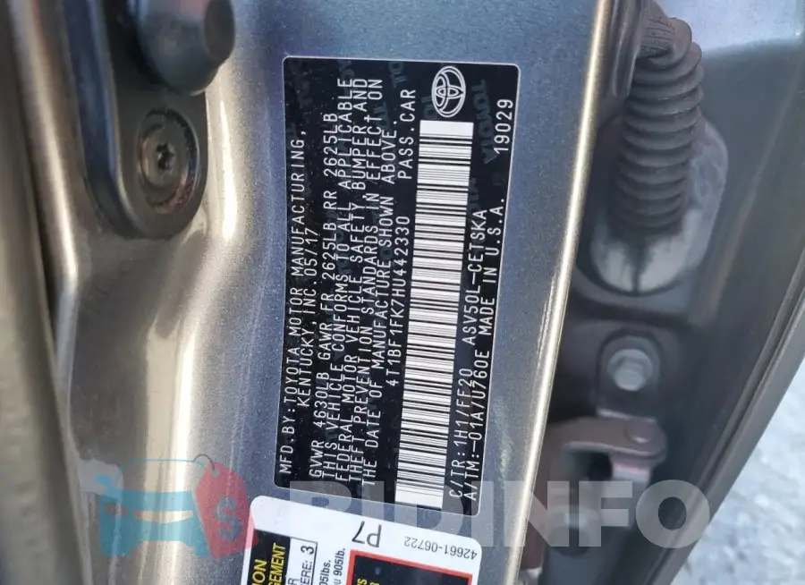 4T1BF1FK7HU442330 Photo# 12