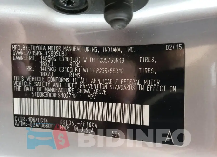 5TDDK3DC8FS102718 Photo# 13