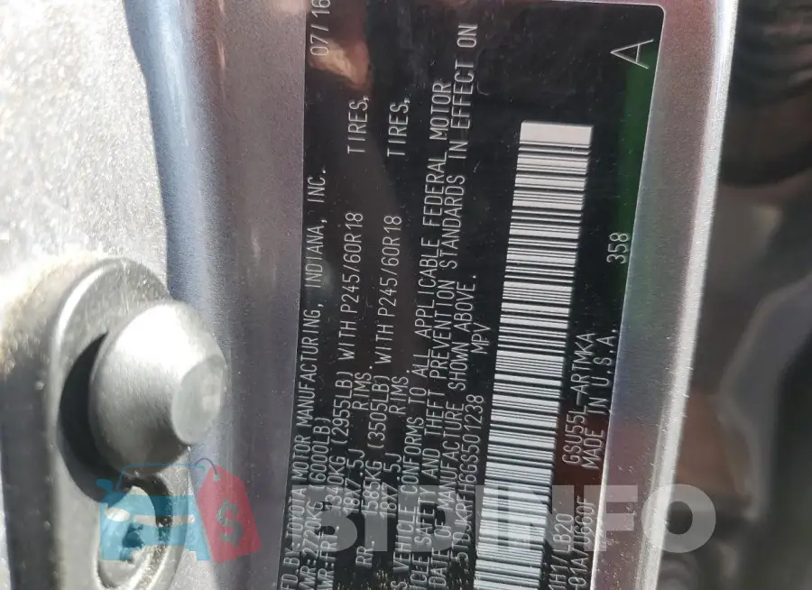 5TDJKRFH6GS501238 Photo# 13