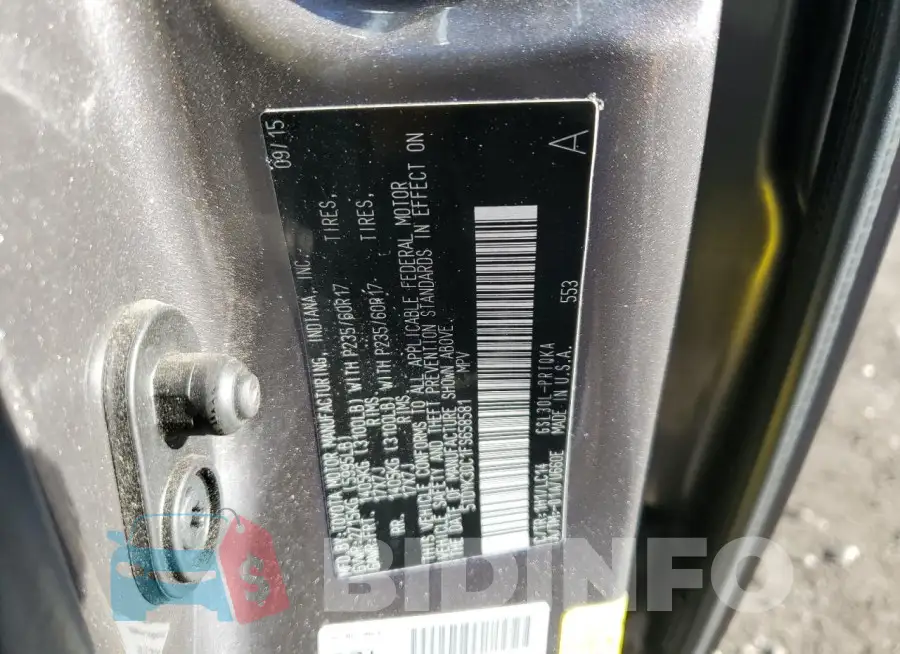 5TDYK3DC1FS658581 Photo# 13