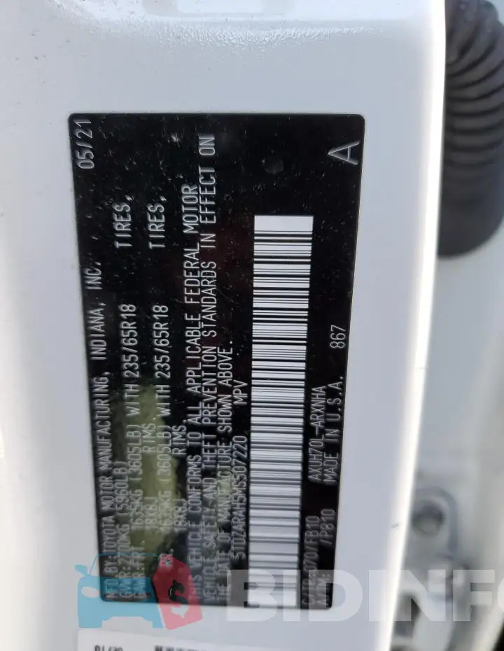 5TDZARAH5MS507220 Photo# 12