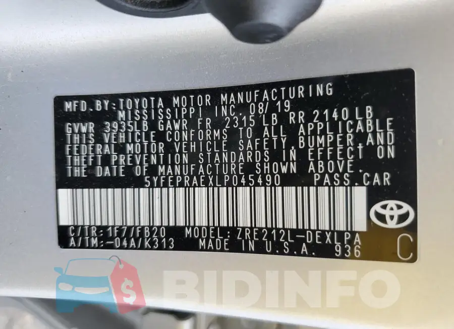 5YFEPRAEXLP045490 Photo# 12