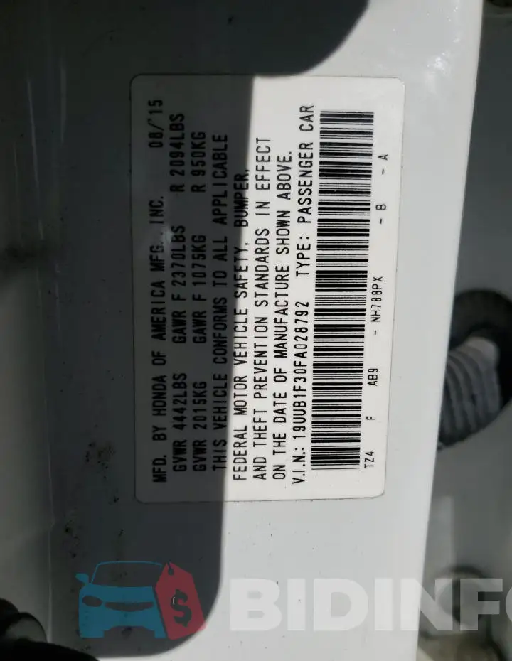 19UUB1F30FA028792 Photo# 12