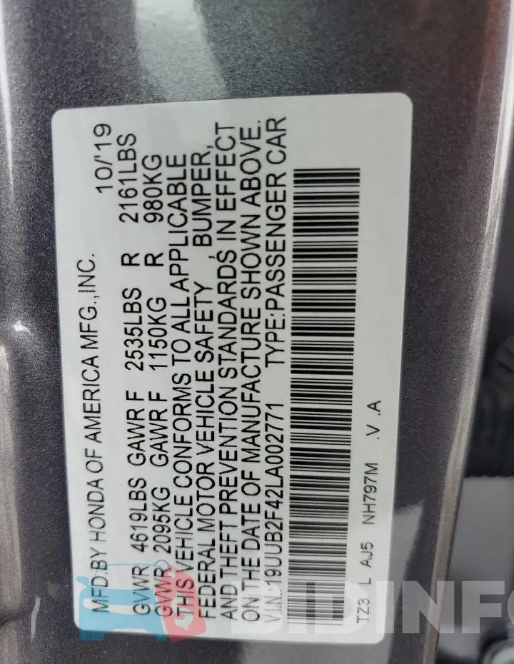 19UUB2F42LA002771 Photo# 12