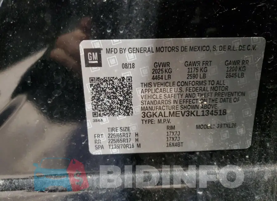 3GKALMEV3KL134518 Photo# 12