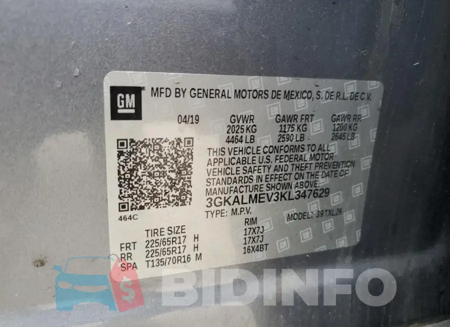 3GKALMEV3KL347629 Photo# 12