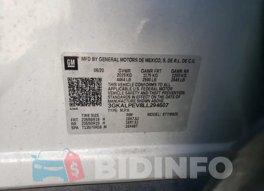 3GKALPEV8LL294607 Photo# 12